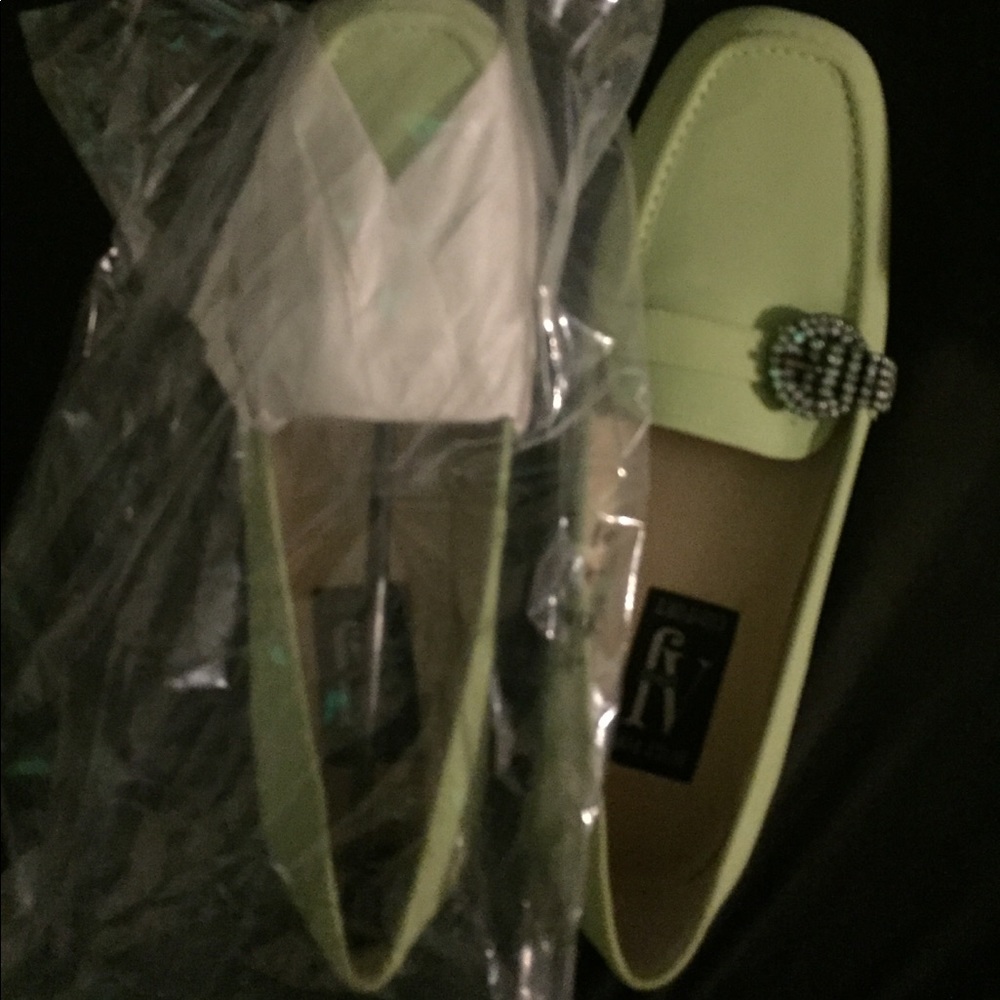 loafers with buckle sage color (light mint green)